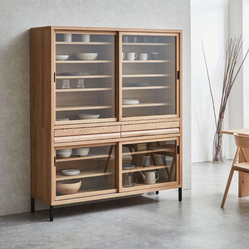 河口家具製作所 キャビネット カップボード 150cm ダイニングボード