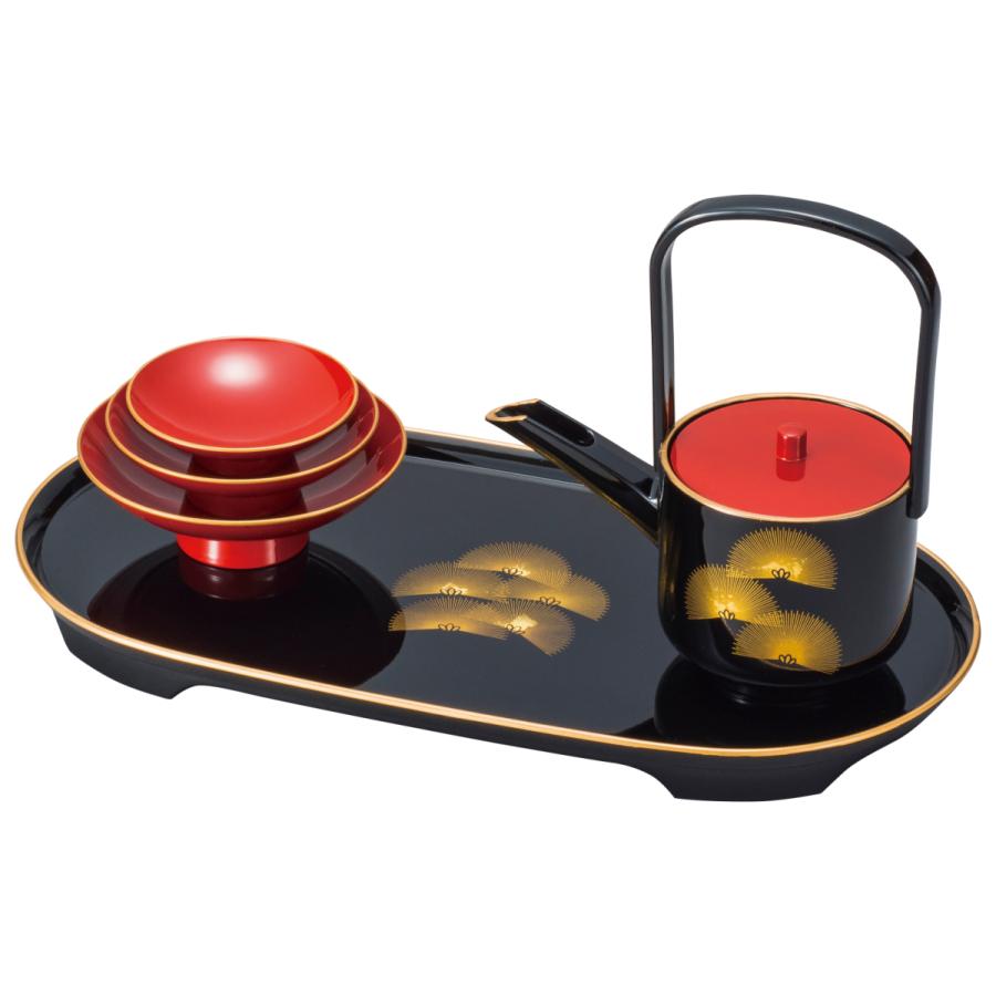 山中塗 屠蘇器 (とそき) 松 おとそ お正月 お正月用品 銚子 盃 お屠蘇