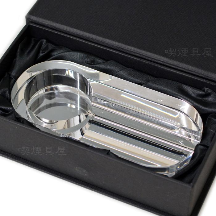 葉巻用灰皿 イースター クリスタル オーバルミラー 1本用 ガラス製