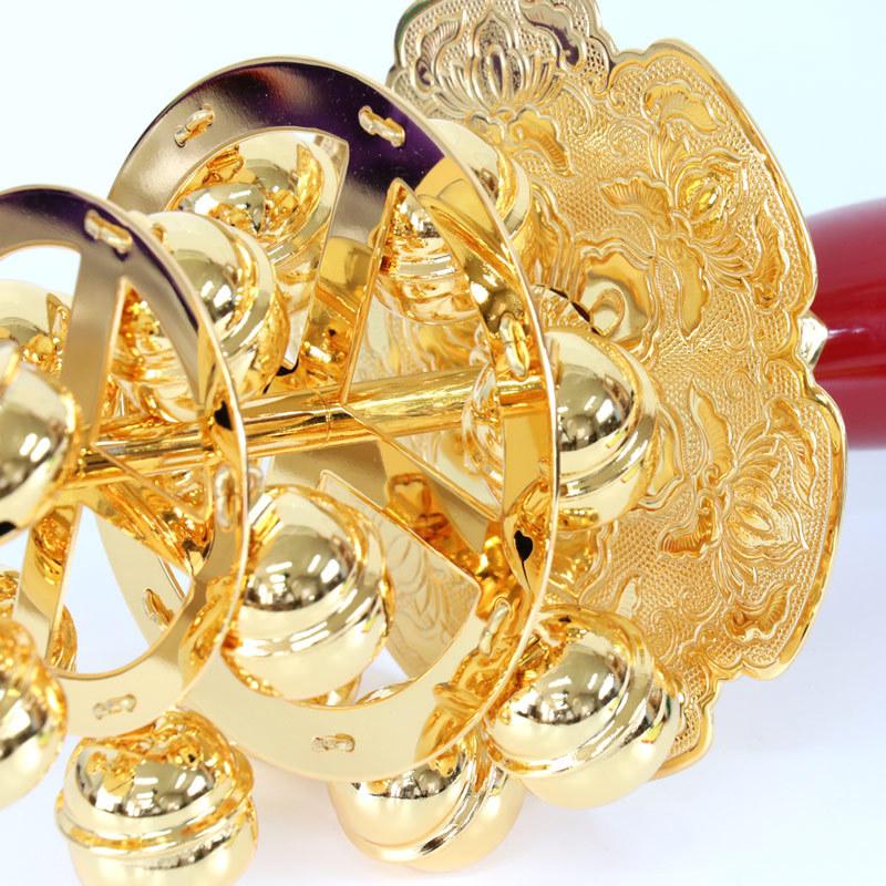 なーむくまちゃん工房 神楽鈴 板付き 十字形型 全長31cm 本金メッキ