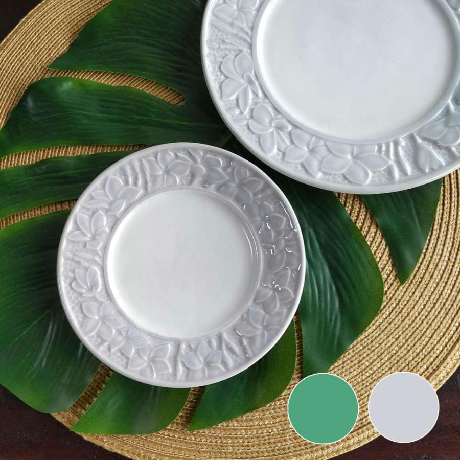 ジェンガラ 丸皿 中皿 小皿 セット 2色 ライトグレー グリーン バリ