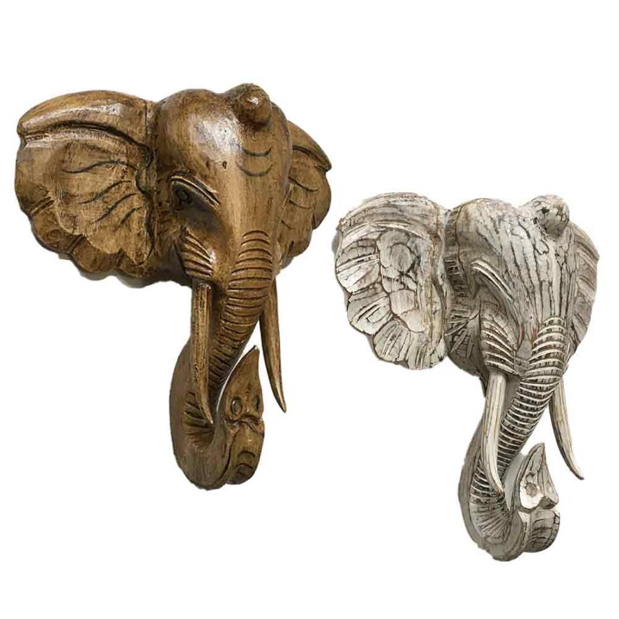 象の壁掛け ゾウのオブジェ 木製 オブジェ : アジアンバリ雑貨石材の