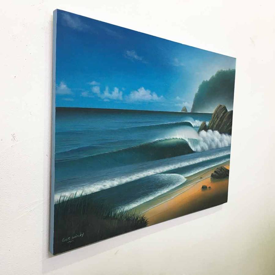 波の絵 ビーチ 海岸 Goes Windy W80×H60cm バリ 絵画 アートパネル