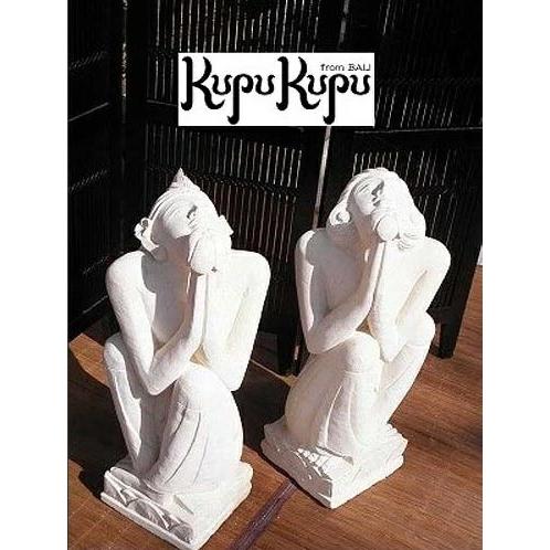 石像 カップル像 H約60cm 1セット バリニーズ オブジェ ストーン