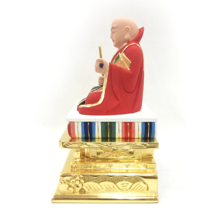 仏像 日蓮聖人 座像 3.0寸 桧木彩色 日蓮上人 日蓮宗 法華宗 日蓮大