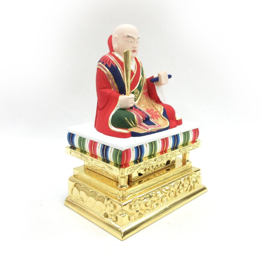 仏像 日蓮聖人 座像 2.5寸 桧木彩色 日蓮上人 日蓮宗 法華宗 日蓮大