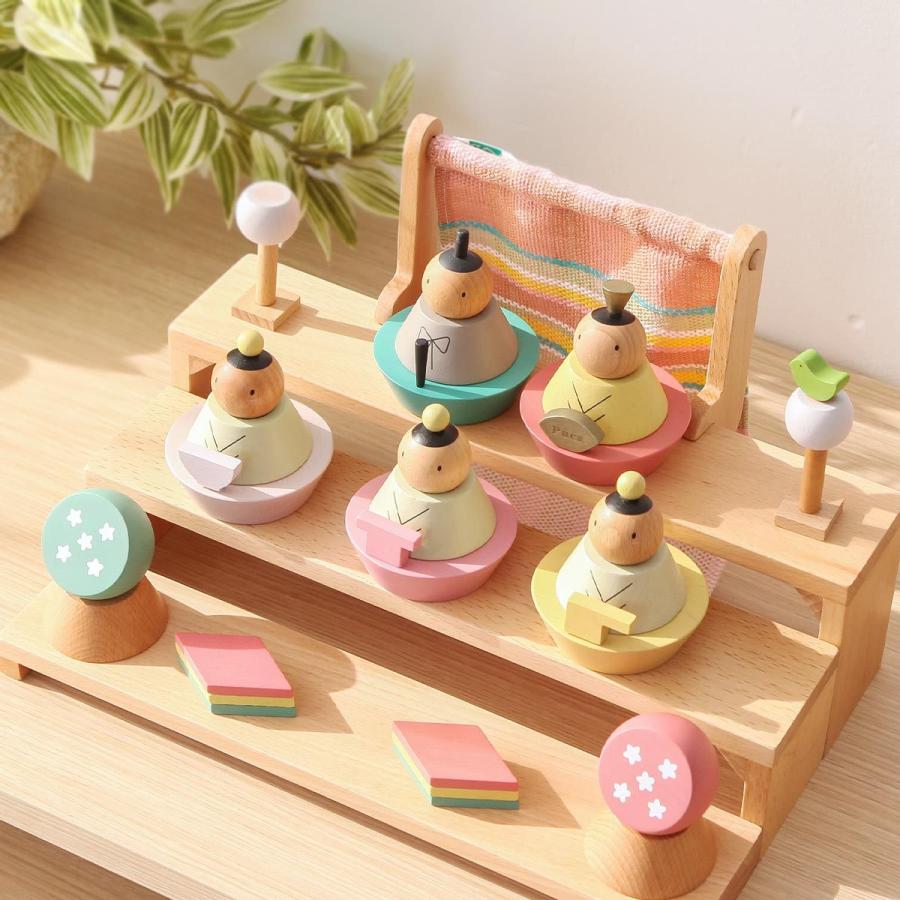 PUCAプーカのひなにんぎょう ベーシック 雛人形 遊べる 積み木のひなに