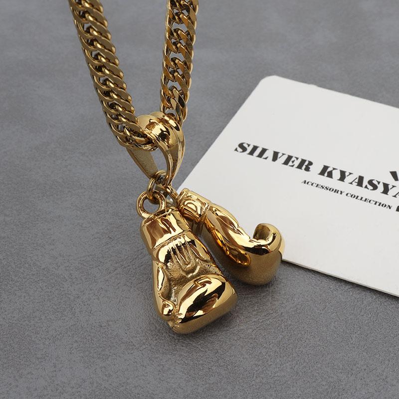 ボクシングネックレス ダブルグローブ ダブル喜平ネックレス ゴールド