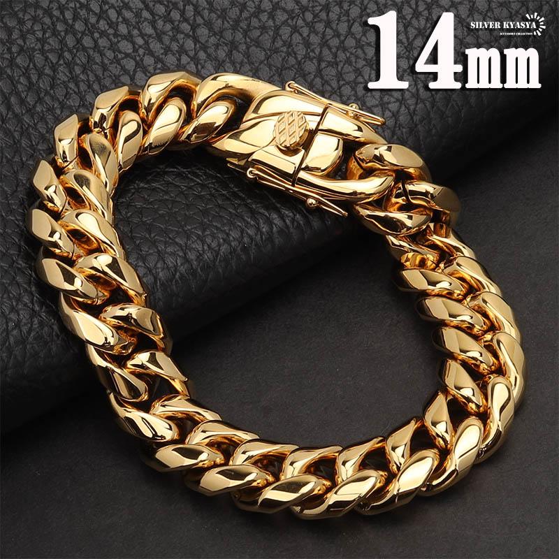 太め 喜平ブレスレット ステンレス316L 18KGP ブレスレット ゴールド