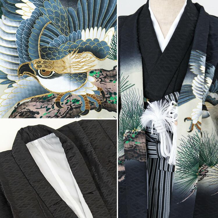 七五三 着物 5歳 羽織袴セット 男の子 10点フルセット 着付け