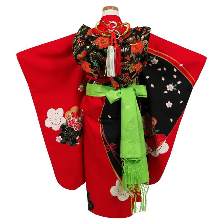 七五三 着物 7歳 レンタル フルセット 女の子 箱迫セット 赤 7歳 貸