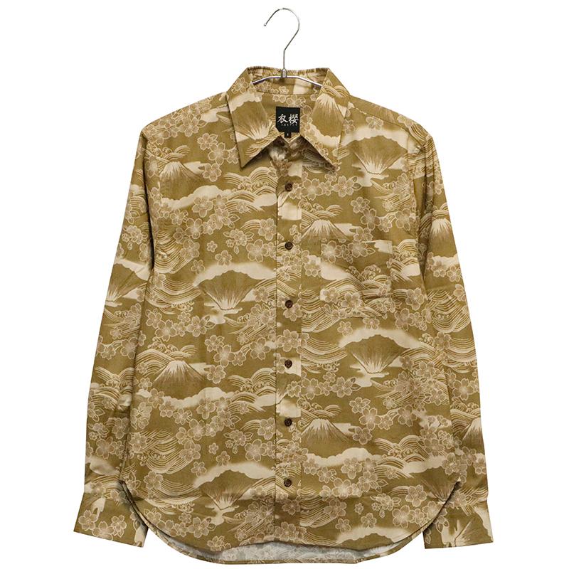 衣櫻 ころもざくら 桜富士 長袖 レギュラーカラー シャツ シーチング