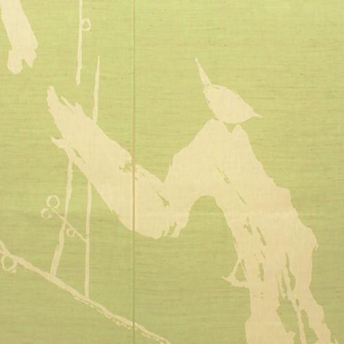 麻のれん 「梅鶯」 注染のれん のれん 本麻 万葉舎 梅 鶯 うめ