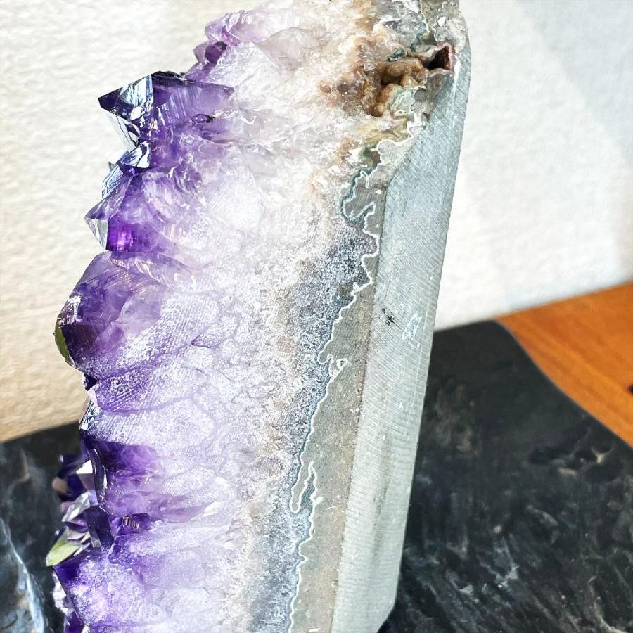幸運を招く 鑑賞石に天然アメジストクラスター パワーストーン原石