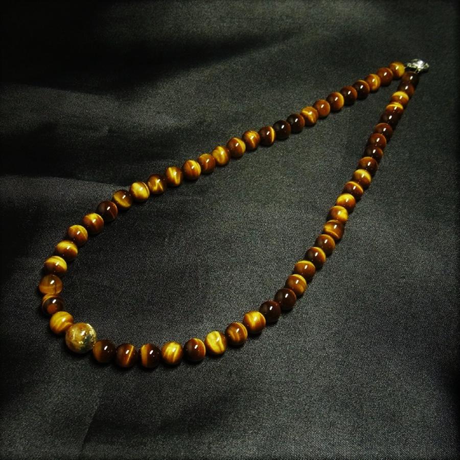 相性抜群の組み合わせ 太陽放射ルチル タイガーアイ 天然石 ネックレス