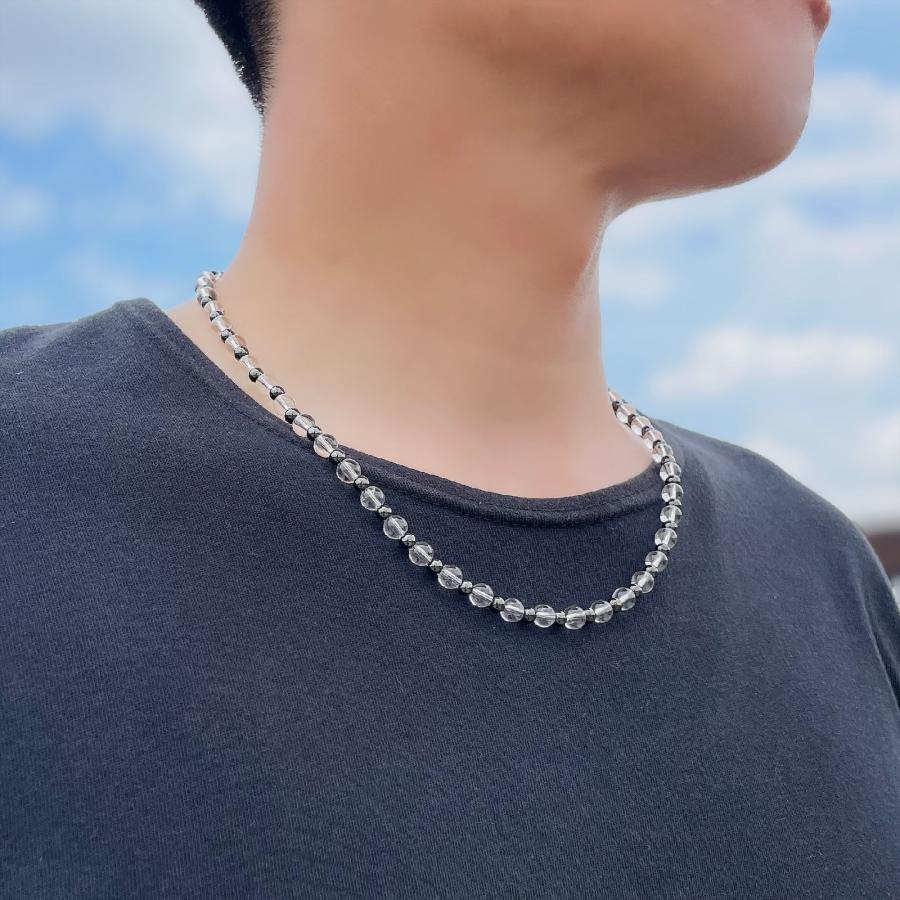 お洒落に決まりますテラヘルツ 本水晶 クリスタル 鉱石 ネックレス TBn