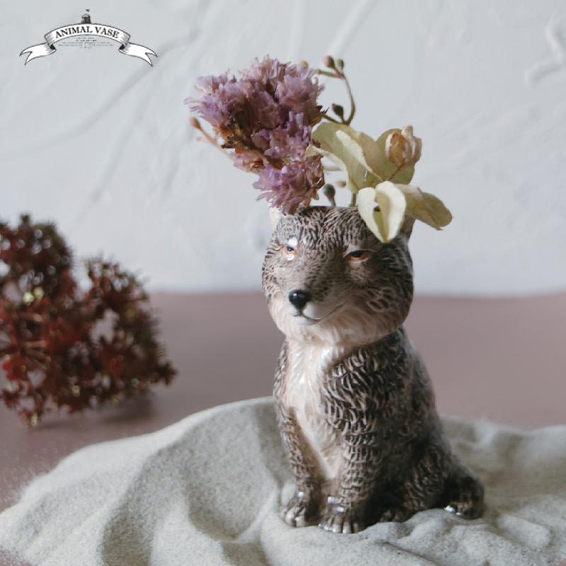 アニマルベース 花瓶 砂ギツネ サンドフォックス 花器 一輪挿し : 京都