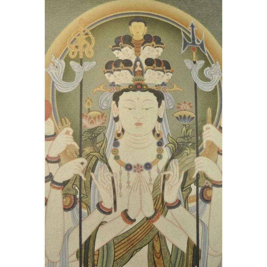 千手観音 仏画掛け軸（半切サイズ） : 仏像仏画チベット美術卸の天竺堂