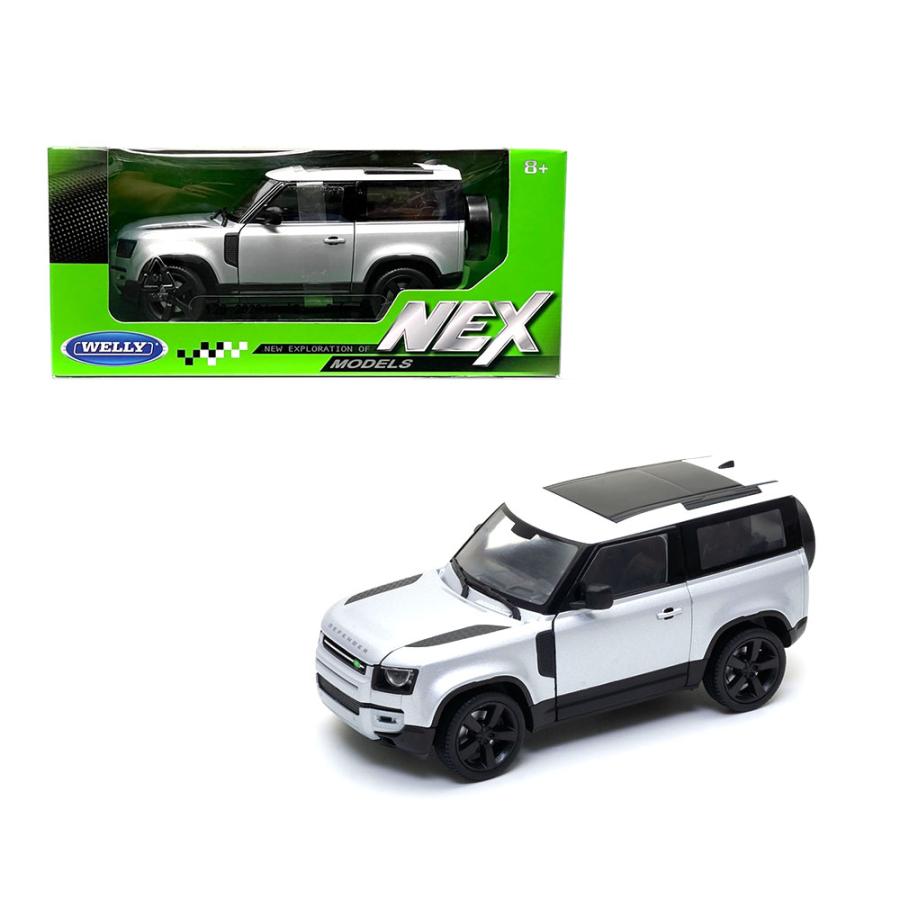 ミニカー 1/24 WELLY ランドローバー ディフェンダー 2020 シルバー色