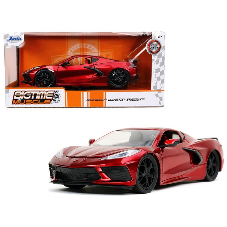 ミニカー 1/24 JadaTOYS 2020 コルベット・スティングレー C8 赤色