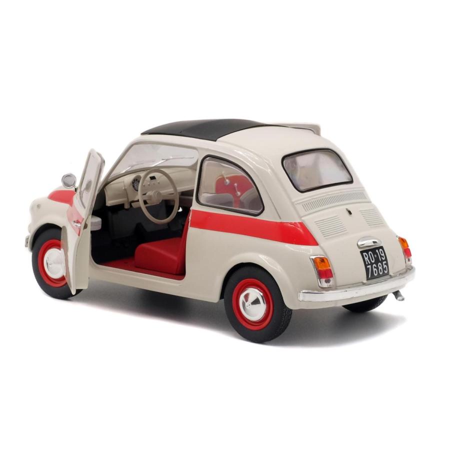 ミニカー フィアット500 スポーツ 1/18 Solido 白/赤 フィアット 500