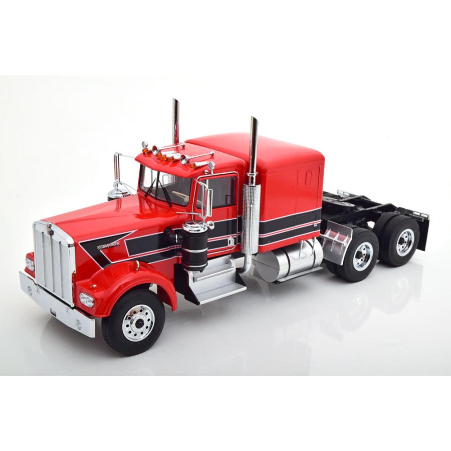 ミニカー 1/18 KKS Kenworth W900 トレーラートラック 赤色 予約商品