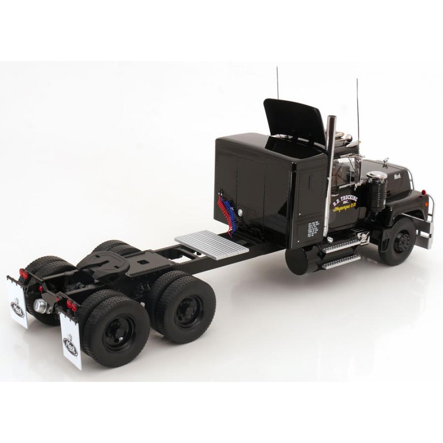 ミニカー 1/18 KKS マック トレーラートラック 黒色 Mack RL 700L 1974