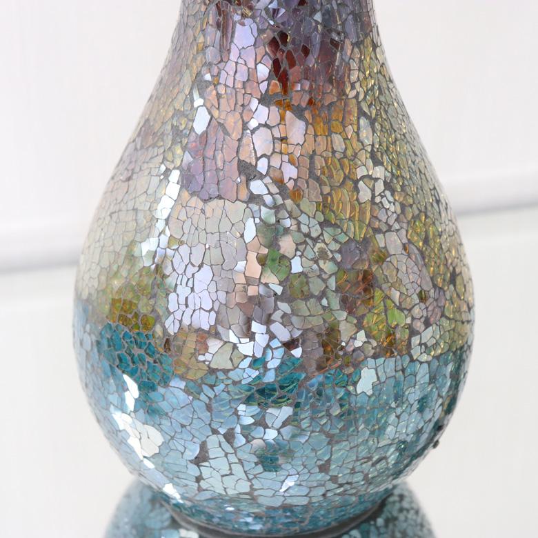 フラワーベース 花瓶 M 置物 クラックガラス スモーキートパーズ 高さ