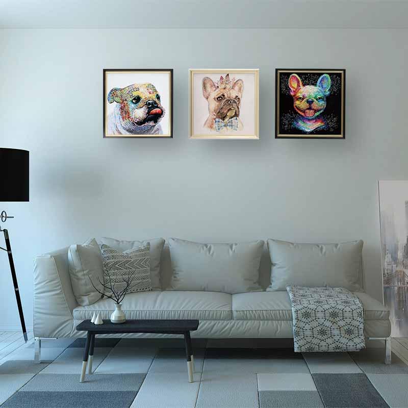 アートフレーム フレンチブル キャスパー ブルドッグ キラキラアート