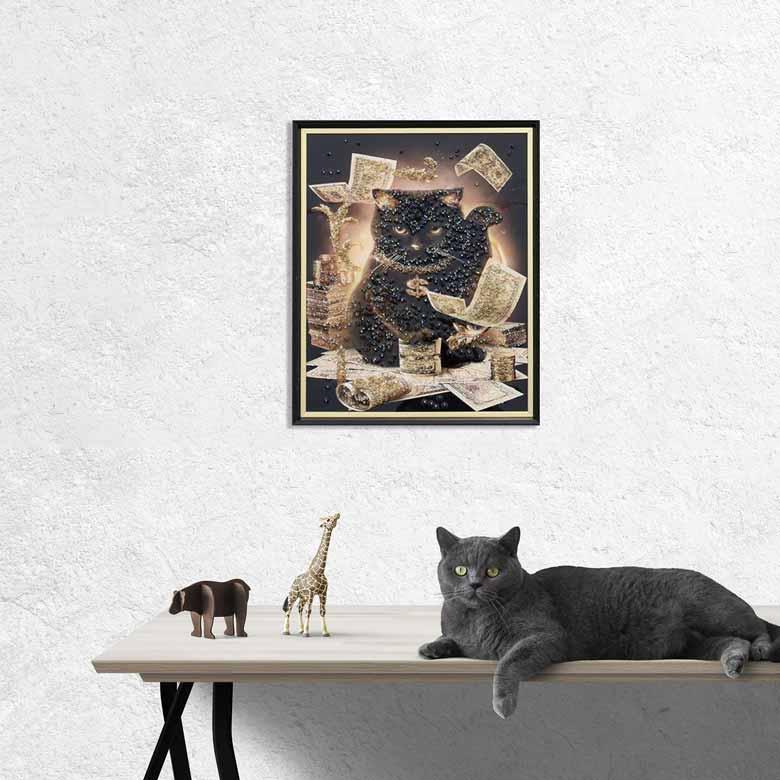 アートフレーム クリスタルピクチャー ネコ/ビリオネア ウォールデコ