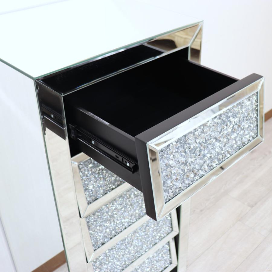 ミラー家具 5段チェスト ディスプレイスタンド サイドテーブル ミラー