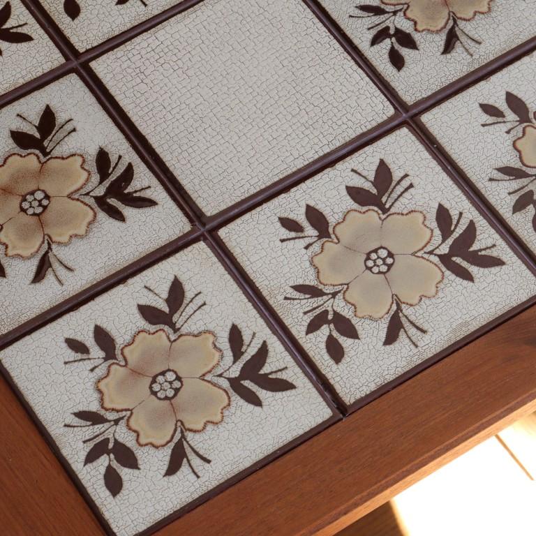 タイルトップテーブル ヴィンテージ 長方形 イギリス 木製 レトロ