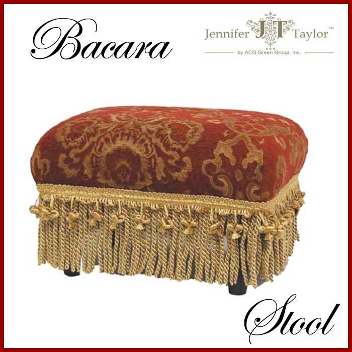 ジェニファーテイラー フットスツール 角型 オットマン Bacara レッド