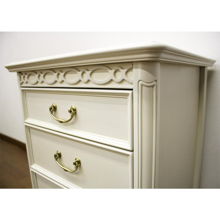東海家具工業 サイドチェスト アンティークホワイト ナイトテーブル