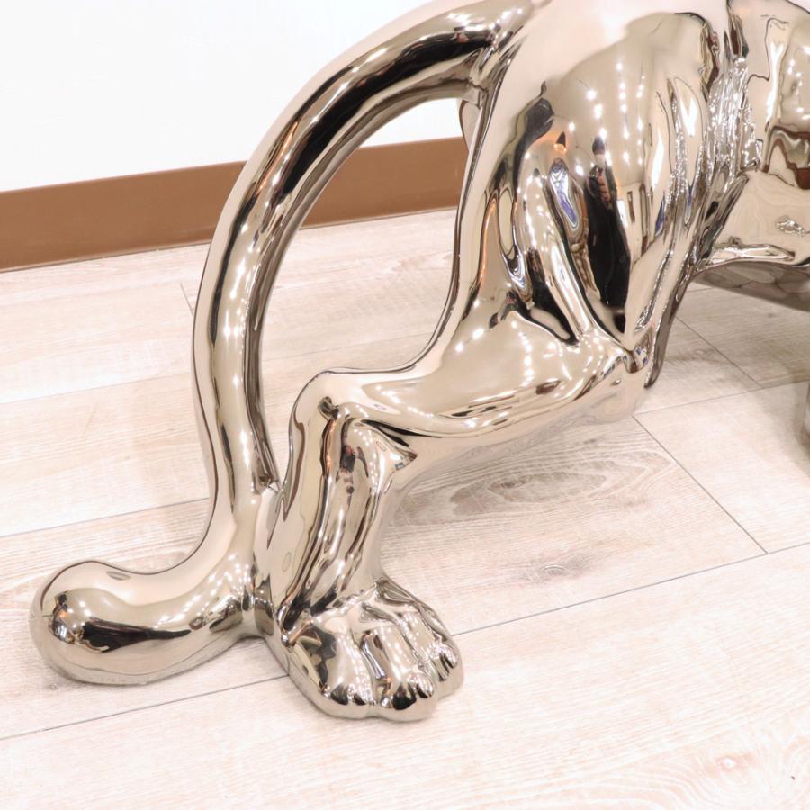 陶器 動物 パンサー 置物 イタリア製 プラチナム 完成品 アニマル