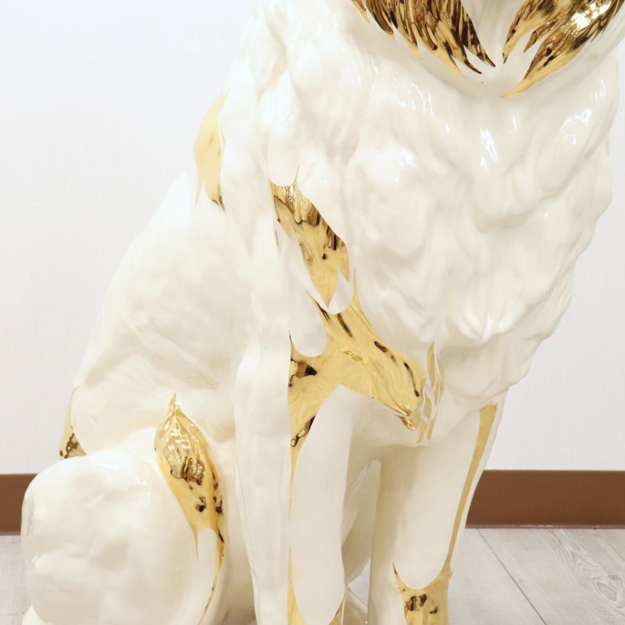 陶器 動物 ライオン 置物 イタリア製 獅子 完成品 ヨーロピアン