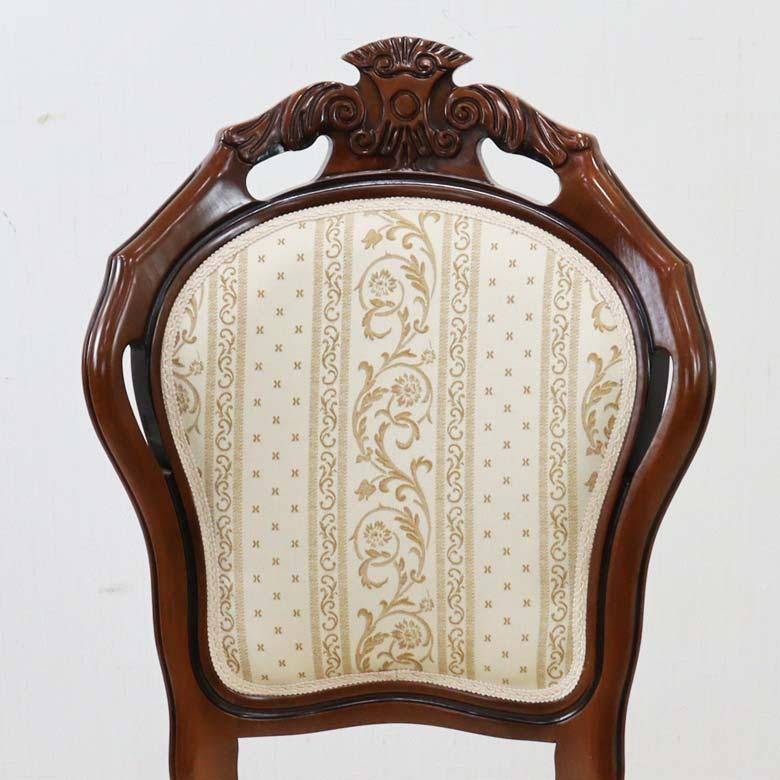 イタリア ダイニングチェア 猫脚 ベージュ 完成品 イス ヴェローナ