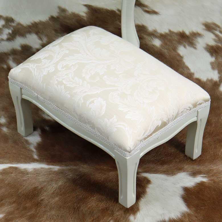 イタリア フットスツール 猫脚 ベージュ・アラベスク オットマン 補助