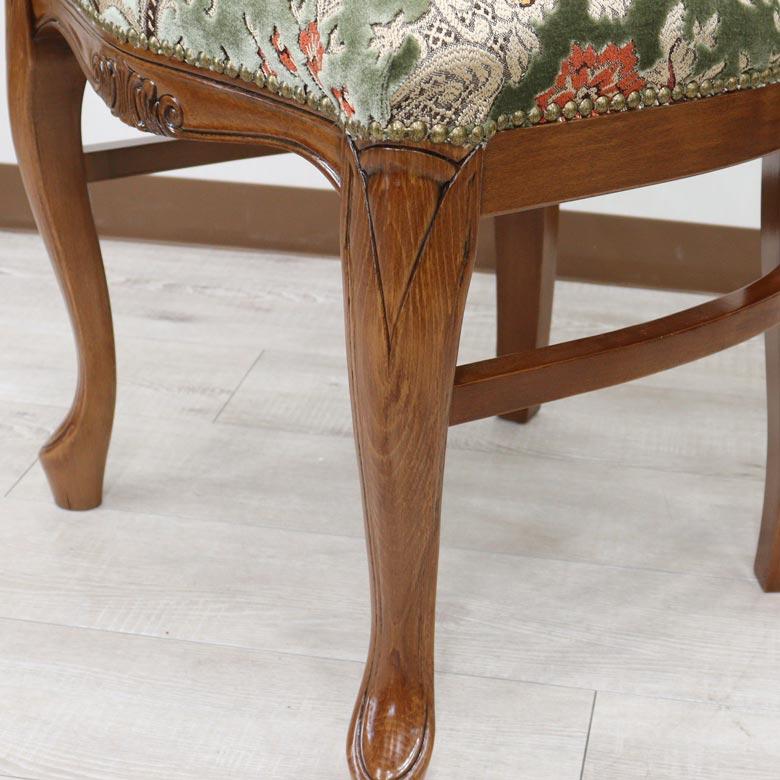 イタリア ダイニングチェア グリーン・金華山 木製 完成品 イス チェア