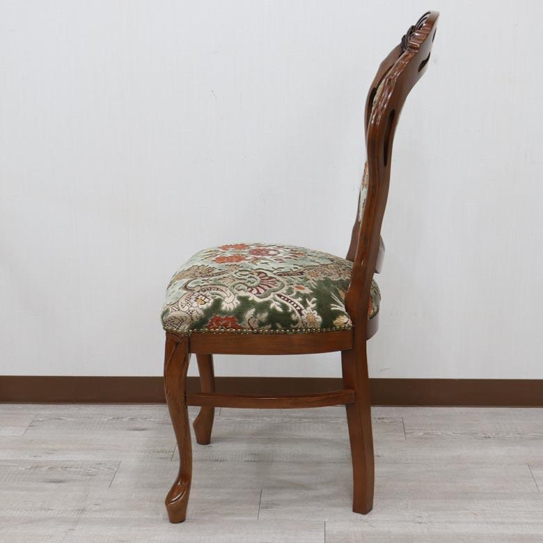 イタリア ダイニングチェア グリーン・金華山 木製 完成品 イス チェア