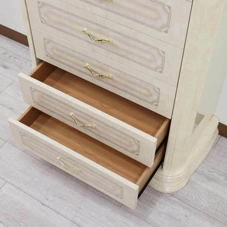 サルタレッリ アマルフィ 7段チェスト アイボリー イタリア