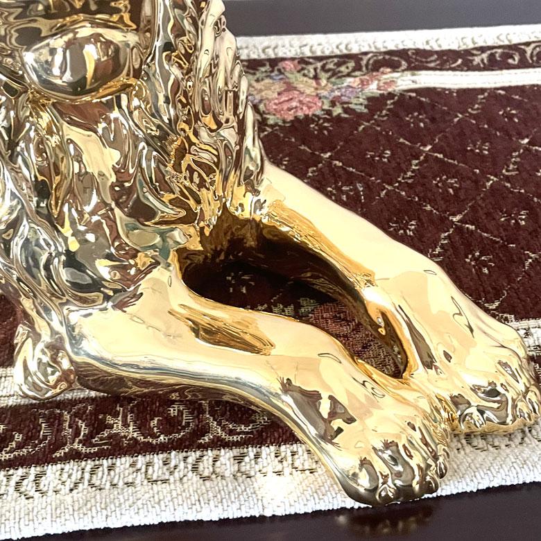 陶器 動物 ライオン 置物 イタリア製 獅子 完成品 ヨーロピアン