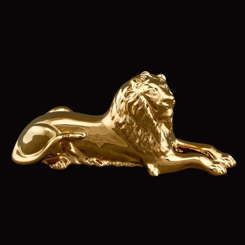 陶器 動物 ライオン 置物 イタリア製 獅子 完成品 ヨーロピアン