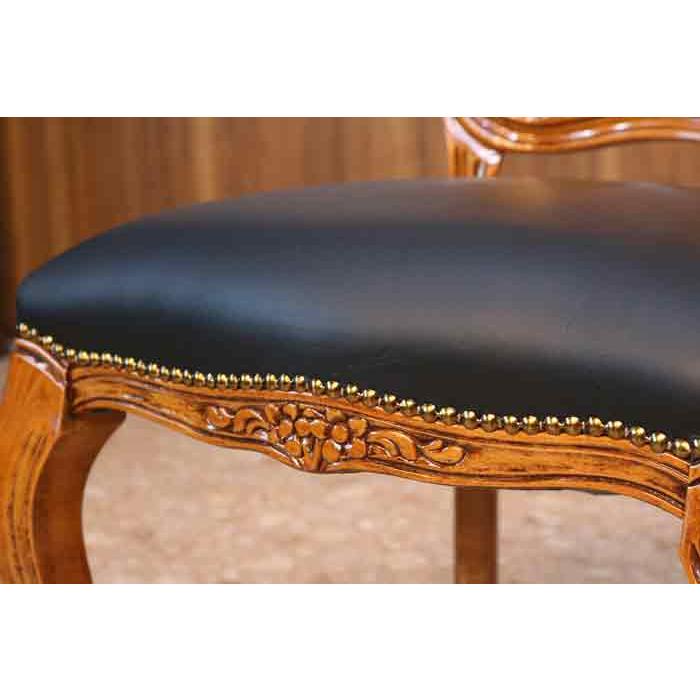 イタリア ダイニングチェア ブラック・本皮 木製 完成品 イス チェア