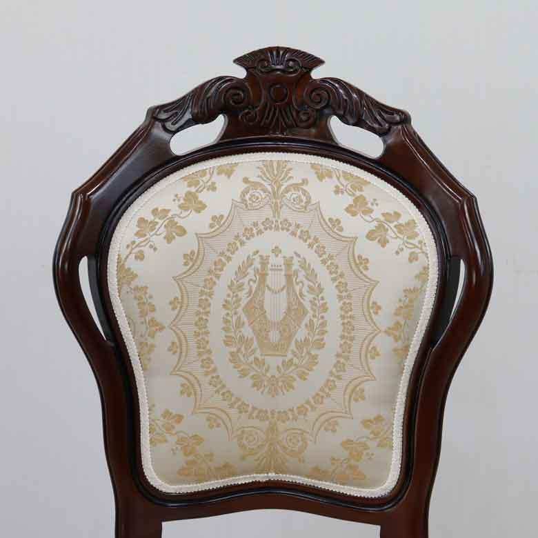 ダイニングチェア イタリア ベージュ 木製 猫脚 完成品 椅子 チェアー