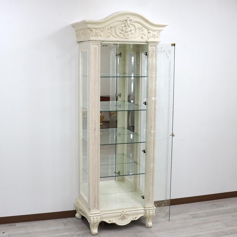 サルタレッリ ヴェルサイユ 1ドア キュリオケース アイボリー ガラス