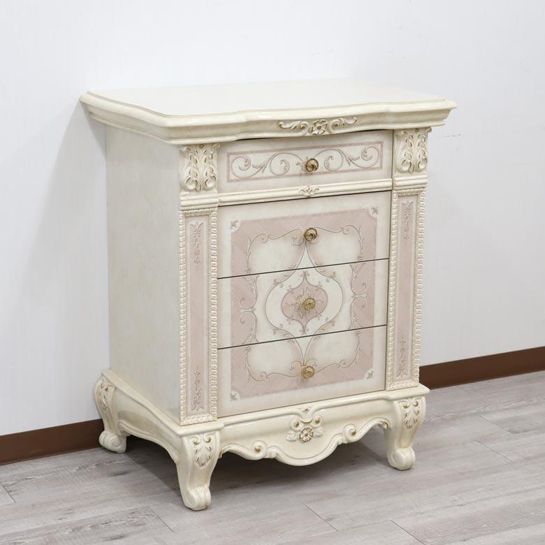 サルタレッリ ヴェルサイユ 4段チェストS アイボリー ローキャビネット