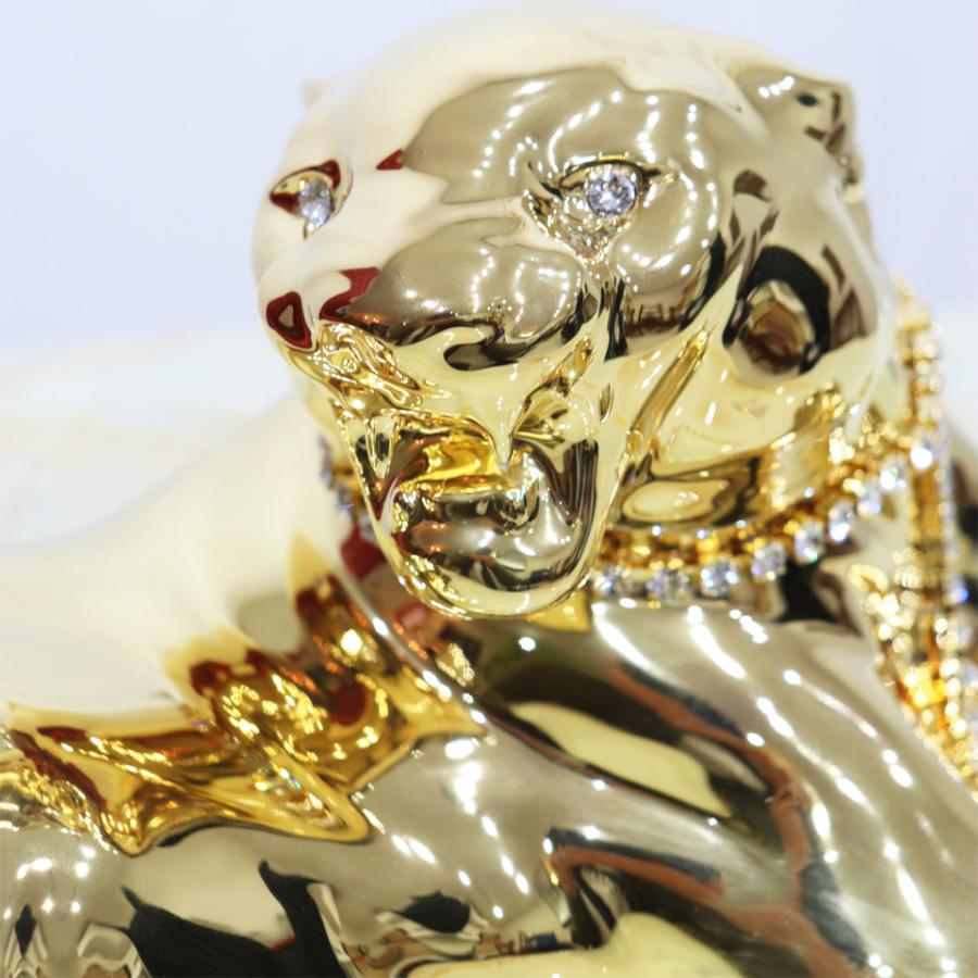 陶器 動物 ヒョウ 置物 イタリア製 レオパード 豹 完成品 ヨーロピアン