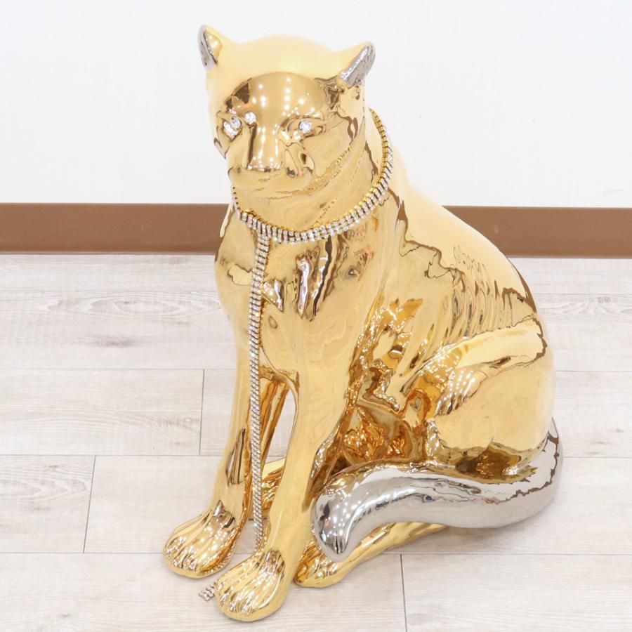 陶器 動物 ヒョウ 置物 イタリア製 豹 レオパード 完成品 ヨーロピアン