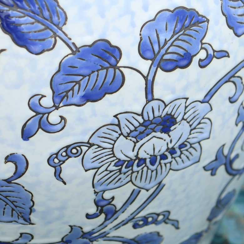 水鉢 大型 藍花 特大 13号 火鉢 鉢カバー プランターカバー プランター